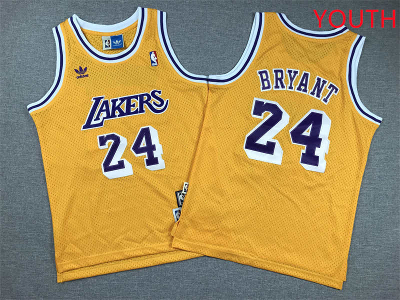 Youth Los Angeles Lakers #24 Bryant Yellow 2025 NBA Jersey style 2->youth nba jersey->Youth Jersey